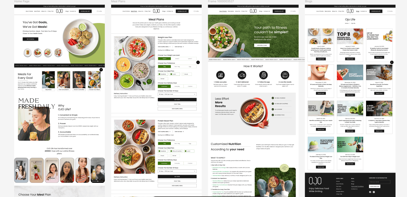 Meal platform UI screen